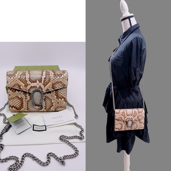 Gucci Handbags - ❌SOLD❌NWT Authentic GUCCI Dionysus Mini Snakeskin Leather Chain Wallet Bag